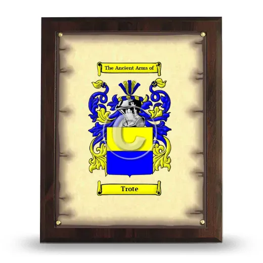 Trote Coat of Arms Plaque