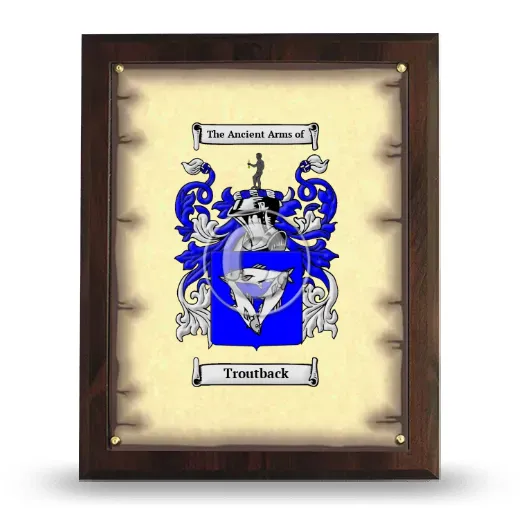 Troutback Coat of Arms Plaque
