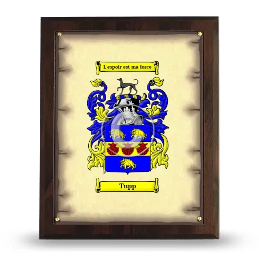 Tupp Coat of Arms Plaque