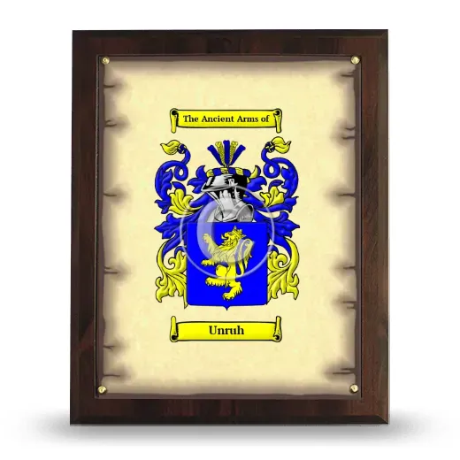 Unruh Coat of Arms Plaque