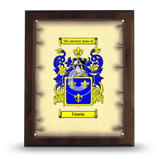 Unwin Coat of Arms Plaque