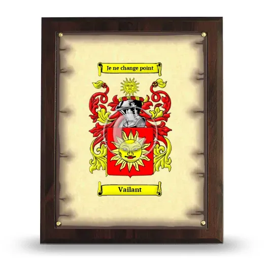 Vailant Coat of Arms Plaque