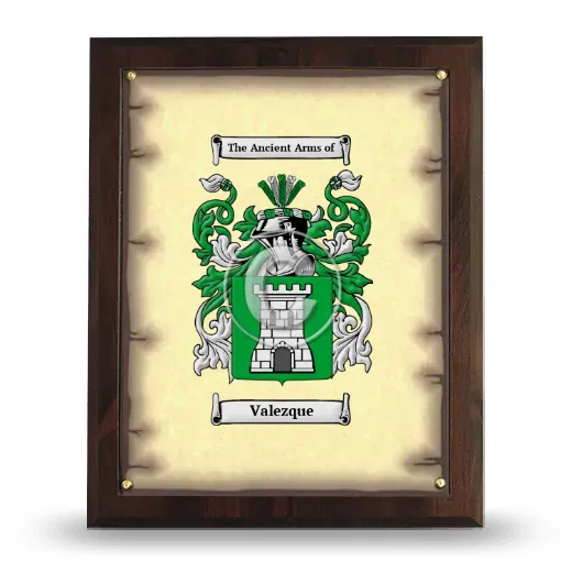 Valezque Coat of Arms Plaque