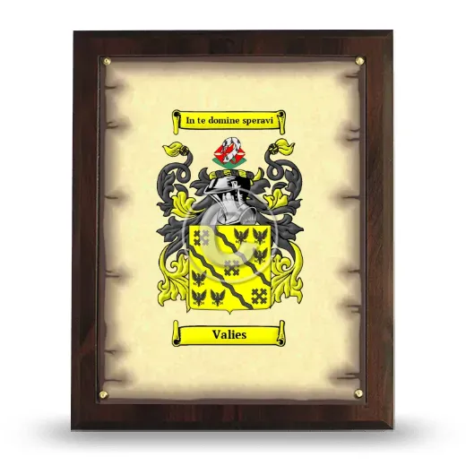 Valies Coat of Arms Plaque