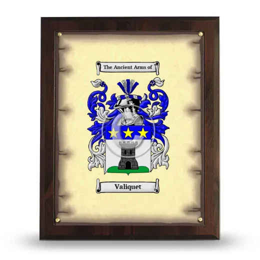 Valiquet Coat of Arms Plaque