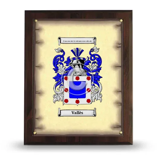 Vallès Coat of Arms Plaque