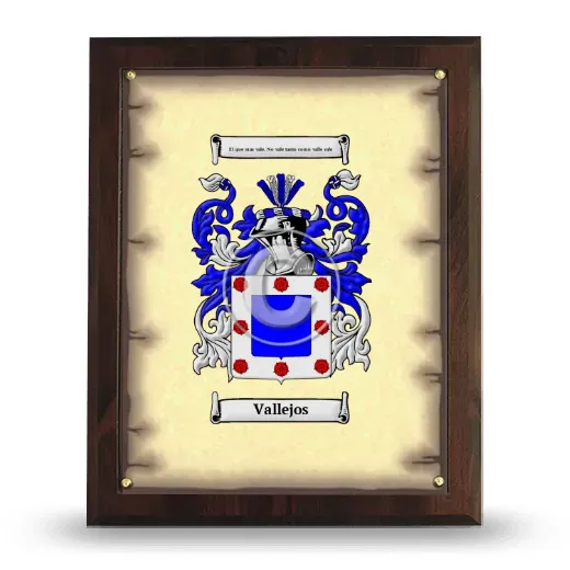 Vallejos Coat of Arms Plaque
