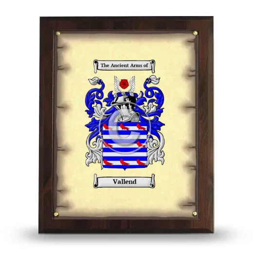 Vallend Coat of Arms Plaque