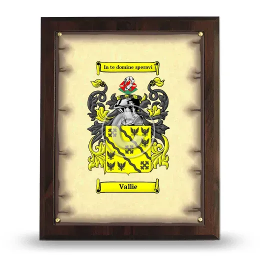 Vallie Coat of Arms Plaque