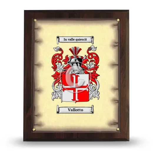 Vallotto Coat of Arms Plaque