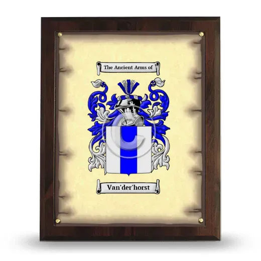 Van'der'horst Coat of Arms Plaque