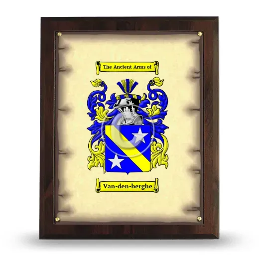 Van-den-berghe Coat of Arms Plaque