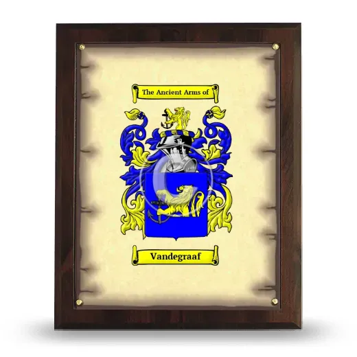 Vandegraaf Coat of Arms Plaque