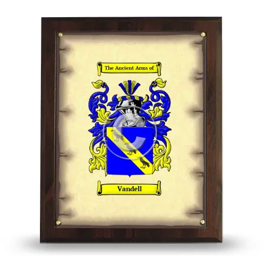 Vandell Coat of Arms Plaque