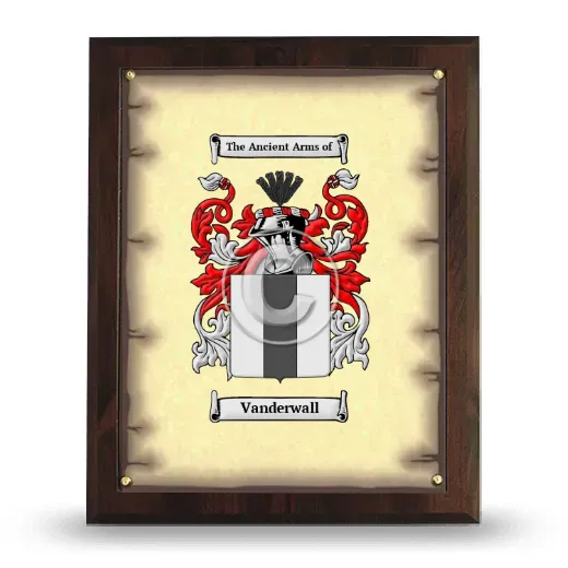Vanderwall Coat of Arms Plaque