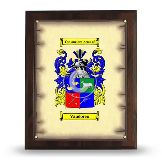 Vandoren Coat of Arms Plaque