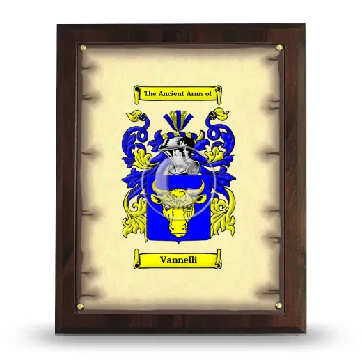 Vannelli Coat of Arms Plaque