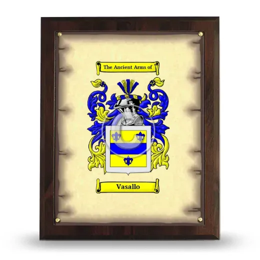 Vasallo Coat of Arms Plaque