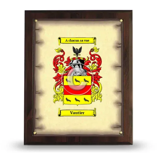 Vautier Coat of Arms Plaque