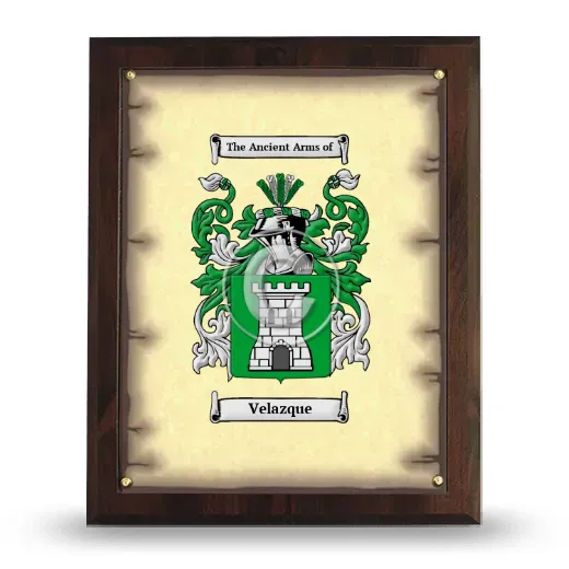 Velazque Coat of Arms Plaque