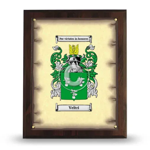 Veltri Coat of Arms Plaque