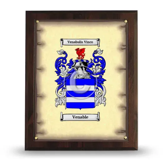Venable Coat of Arms Plaque