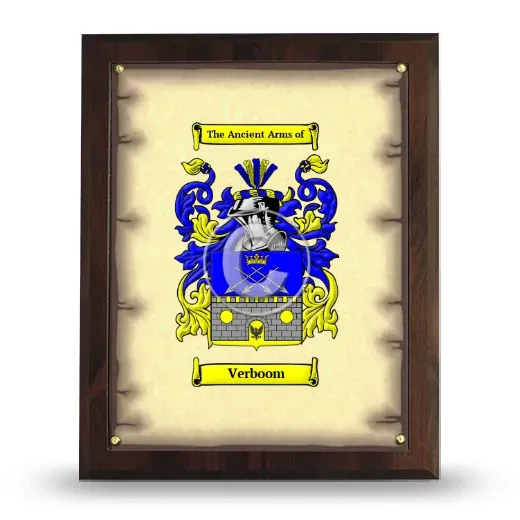 Verboom Coat of Arms Plaque