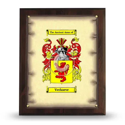 Verhoeve Coat of Arms Plaque