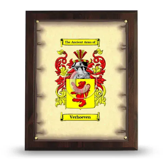 Verhoeven Coat of Arms Plaque