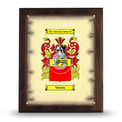 Verrey Coat of Arms Plaque