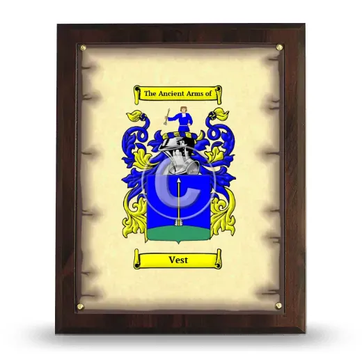 Vest Coat of Arms Plaque