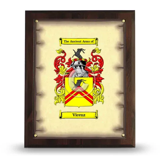 Vicenz Coat of Arms Plaque