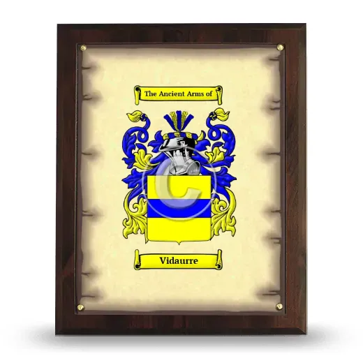 Vidaurre Coat of Arms Plaque
