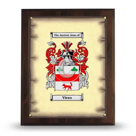 Vieau Coat of Arms Plaque