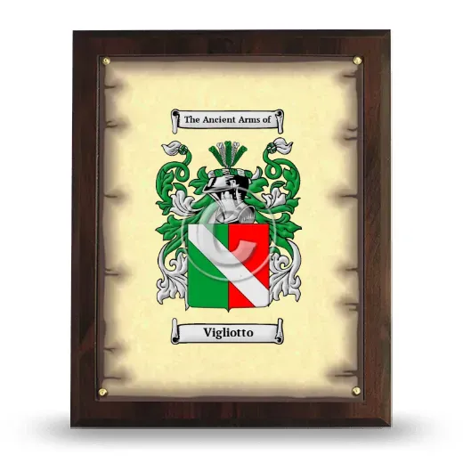 Vigliotto Coat of Arms Plaque