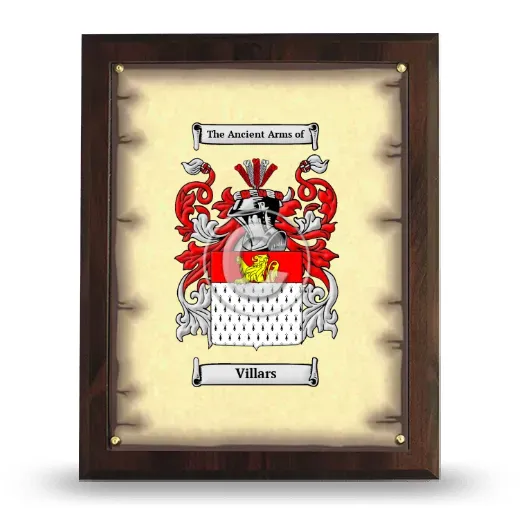 Villars Coat of Arms Plaque