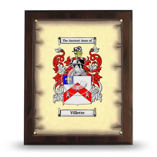 Villette Coat of Arms Plaque
