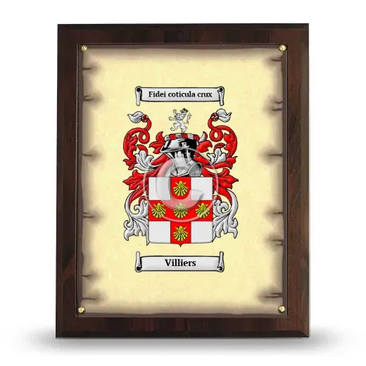 Villiers Coat of Arms Plaque