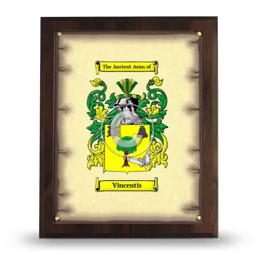 Vincentis Coat of Arms Plaque