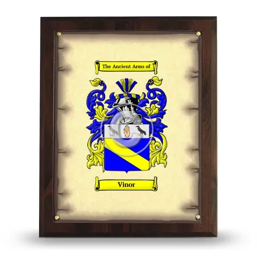 Vinor Coat of Arms Plaque