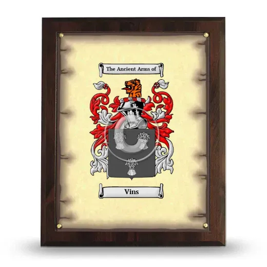 Vins Coat of Arms Plaque