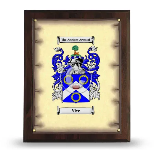 Vive Coat of Arms Plaque