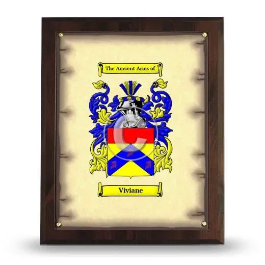 Viviane Coat of Arms Plaque
