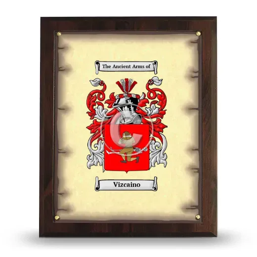 Vizcaino Coat of Arms Plaque