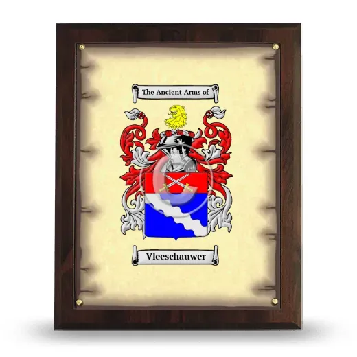 Vleeschauwer Coat of Arms Plaque
