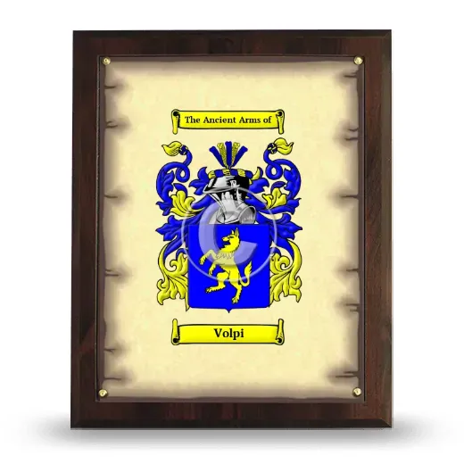 Volpi Coat of Arms Plaque