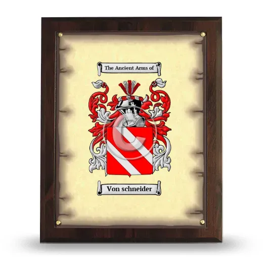 Von schneider Coat of Arms Plaque