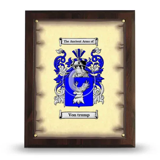 Von trump Coat of Arms Plaque