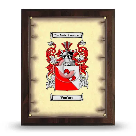 Von'arx Coat of Arms Plaque