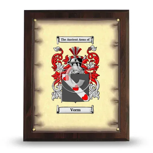 Vorm Coat of Arms Plaque